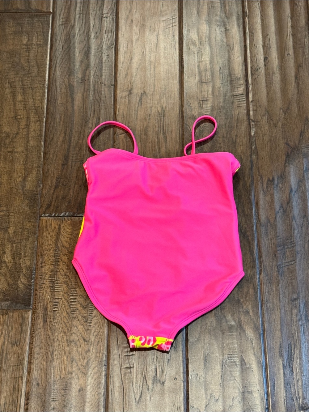 Cat & Jack Neon Pink and Yellow Leopard-Print One-Piece Swimsuit - Picture 3 of 3